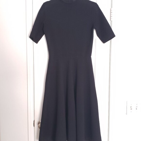 Asos Tall Black 3/4 Sleeve Round Neck Formal Party Flare A line Dress Size 6 - Picture 1 of 16